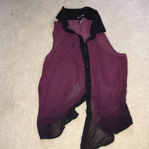 Sheer sleeveless button down shirt 👚